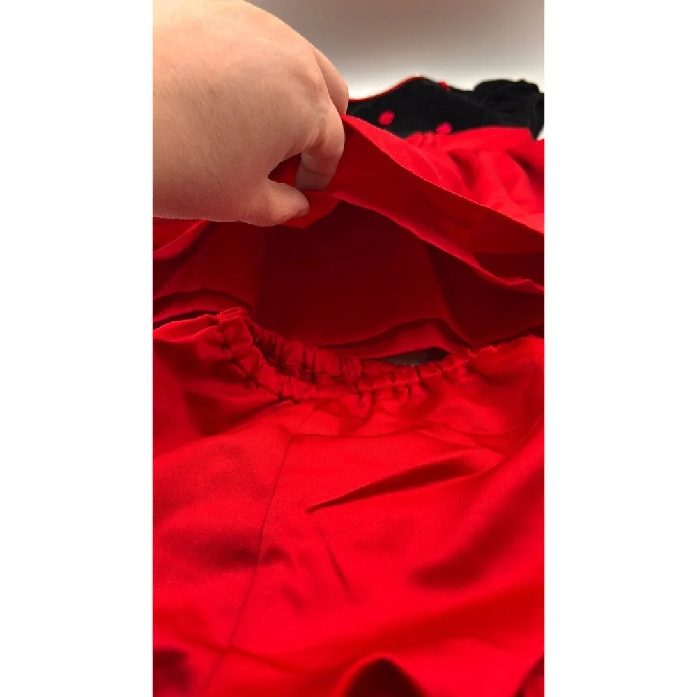 Youngland Baby Girl Red Black Velvet Rose Dress Bloomers Bow 18M Valentine dress